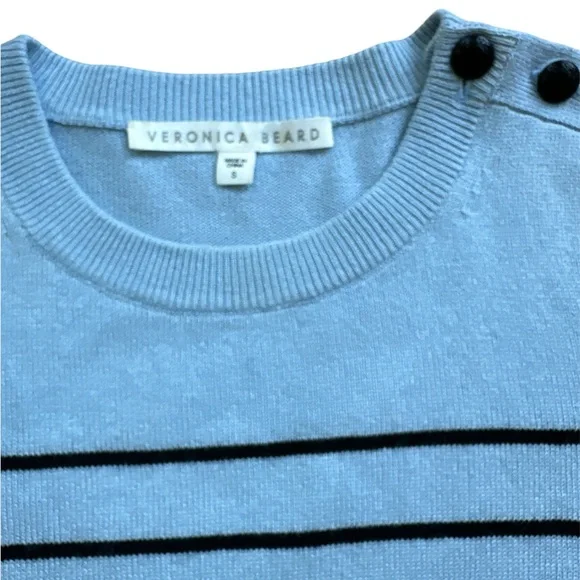 Veronica Beard Knot Mariner Silk Cashmere Sweater in Blue SZ Small - Picture 5 of 8